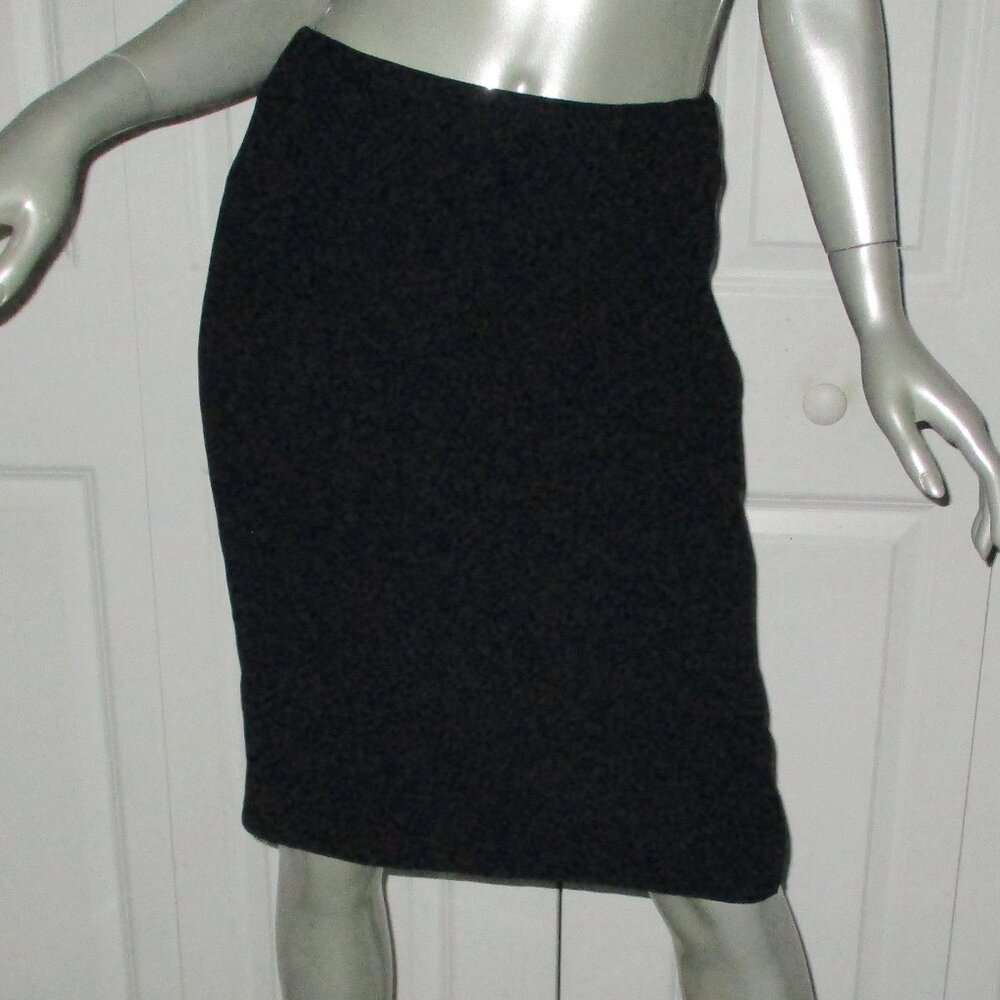 AKRIS  Dark Navy Blue Textured Lined Pencil Career Knee-Length Skirt